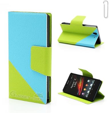 เคส Xperia Z (Two Tone Folio) ฟ้า-เขียวอ่อน